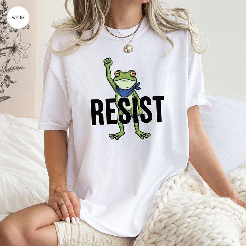 Resist Frog T-Shirt | Free Portland Freedom Frog sweatshirt| Anti-MAGA & Activist T-Shirt Hoodie | PodTeesHub.com