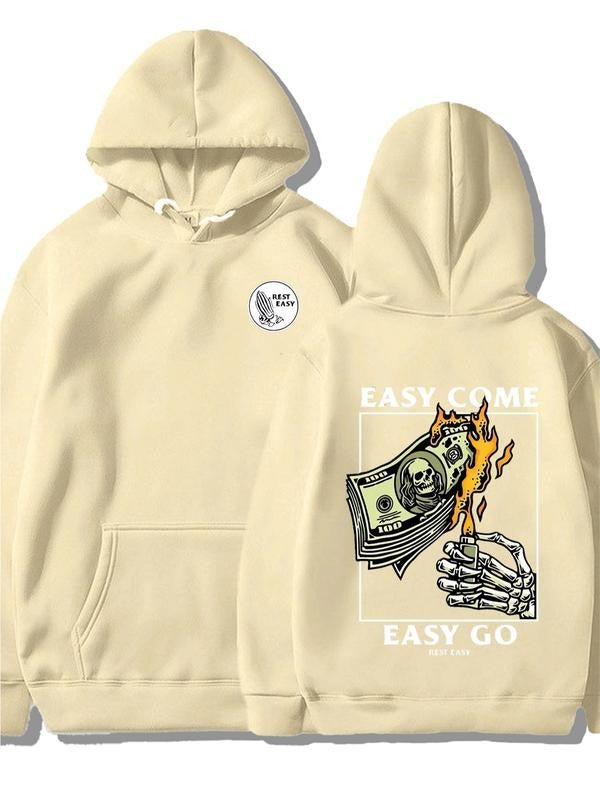 Rest Easy Hoodie - Skull Design Casual Sportswear, Unisex Gift, Soft Warm Classic Fit, High Visibility, Fall & Winter...