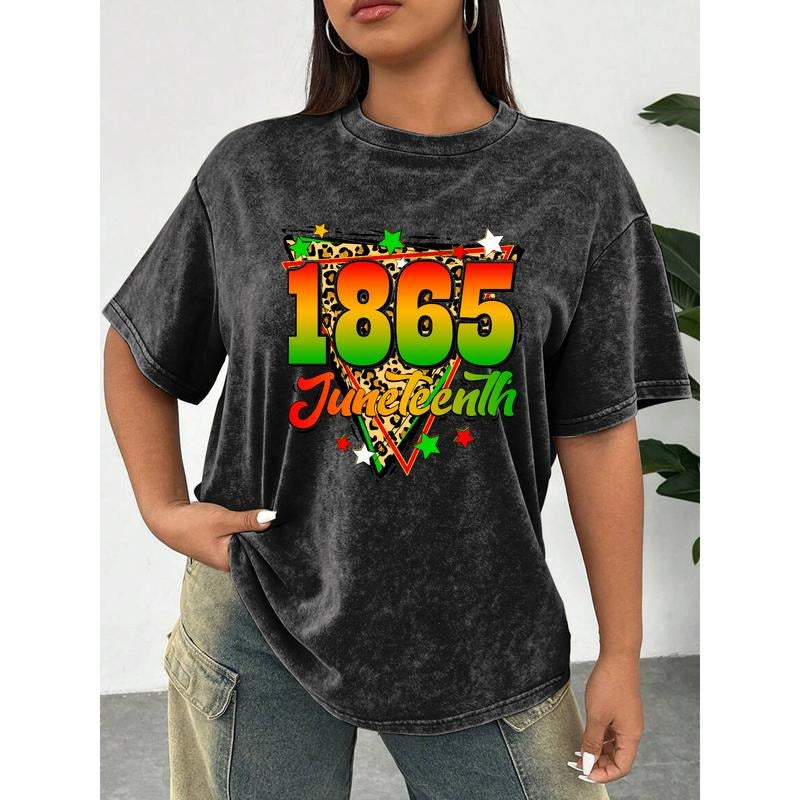 Retro - styled Washed T - shirt: Commemorative "1865 Juneteenth" Design Hoodie, Sweatshirt | PodTeesHub.com