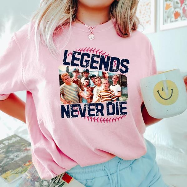 Retro 1990s Sandlot Legends Never Die Shirt, Baseball T-Shirt, Baseball Squad Crew Shirts, Baseball Team Tee Hoodie,...