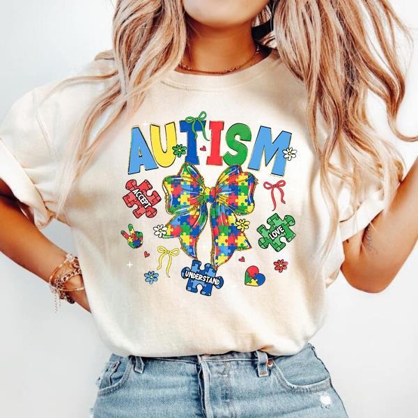 Retro Autism Coquette T-shirt , Autism Awareness , Special Education Teacher Shirt Hoodie, Sweatshirt | PodTeesHub.com
