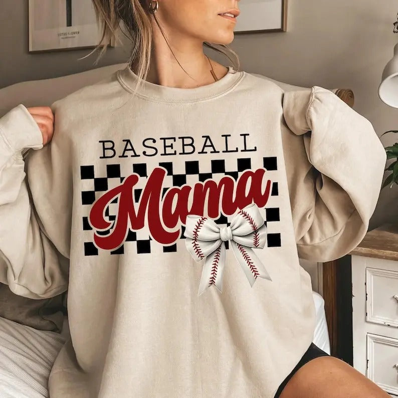 Retro Baseball MAMA Checkered , Baseball Mama, Baseball Bow, Baseball Coquette Bow, Retro Baseball , Mama, Checkered Mama...