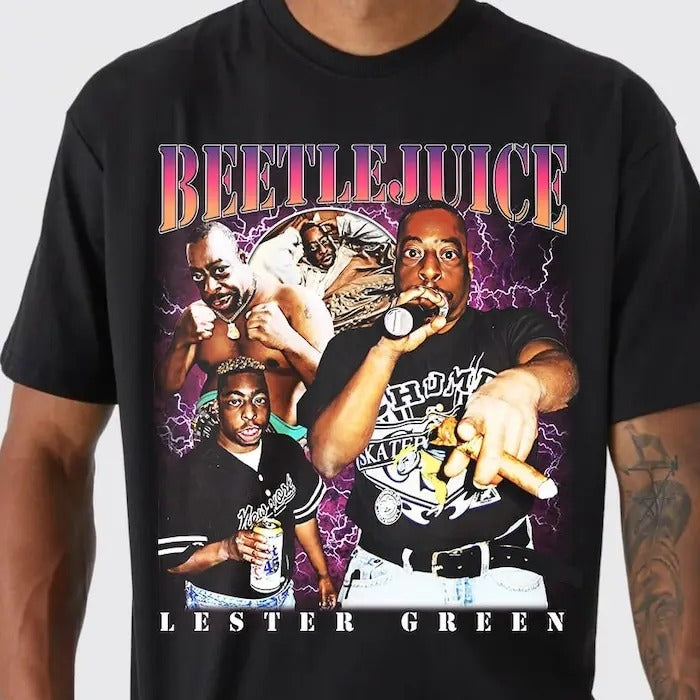 Retro Beetlejuice Lester Green T Shirt, Funny Classic 90s Graphic Tee, Unisex, Vintage Bootleg, Retro 90s Fans Shirt,...