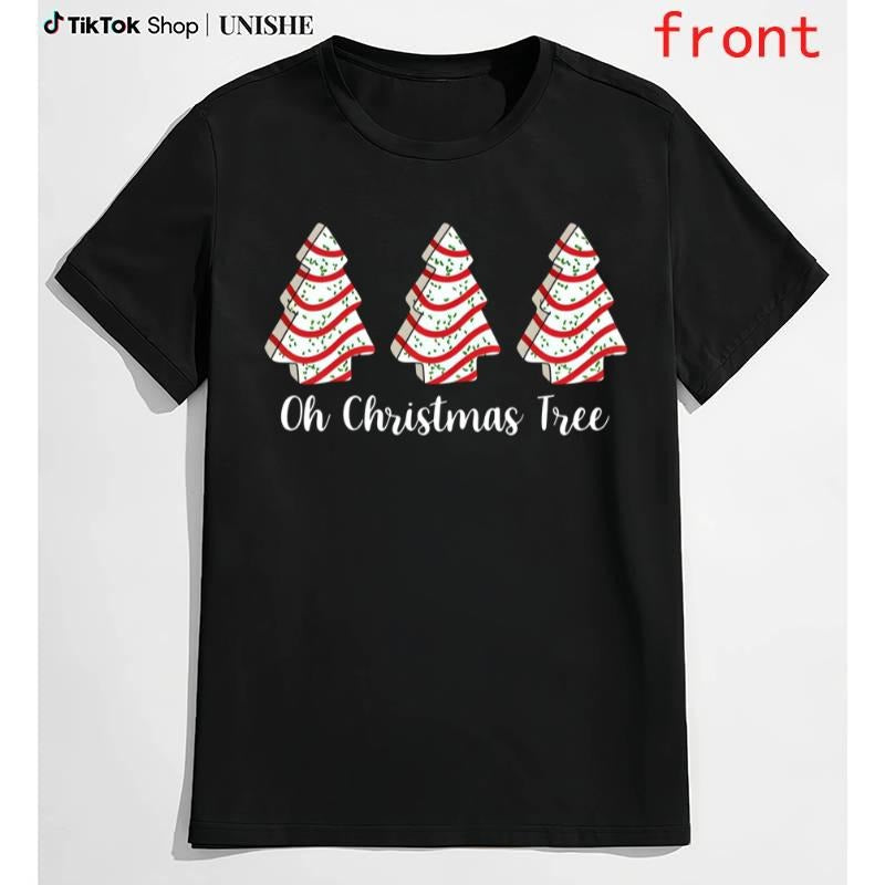 Retro Christmas Tree T-Shirt for Men Featuring Red & Green Stripes and Holiday Script Hoodie, Sweatshirt | PodTeesHub.com