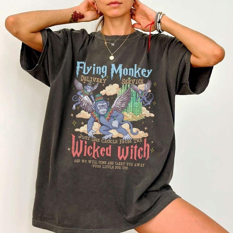 Retro Flying Monkey Delivery Comfort Colors Shirt, Wizard Movie Fan Tee, Wicked The Musical Inspired Shirt, Flying Monkey...