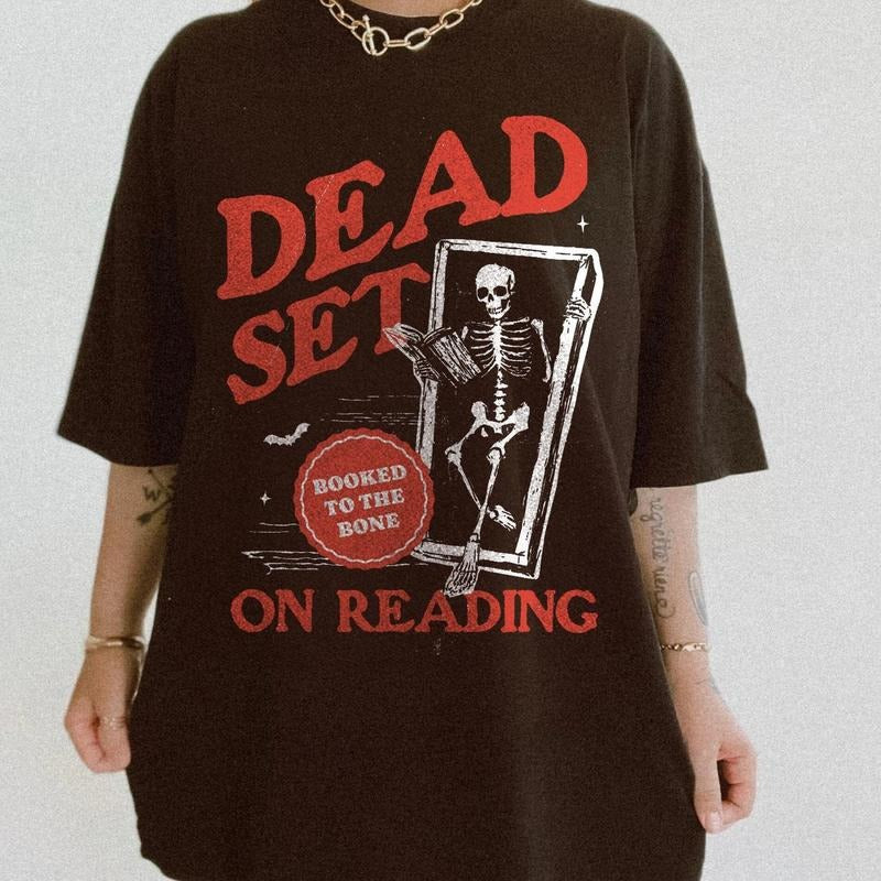 Retro Ghost Reading Books Shirt, Bookish Halloween Shirt Teacher Librarian Halloween Gift Book Lover Halloween Read In...