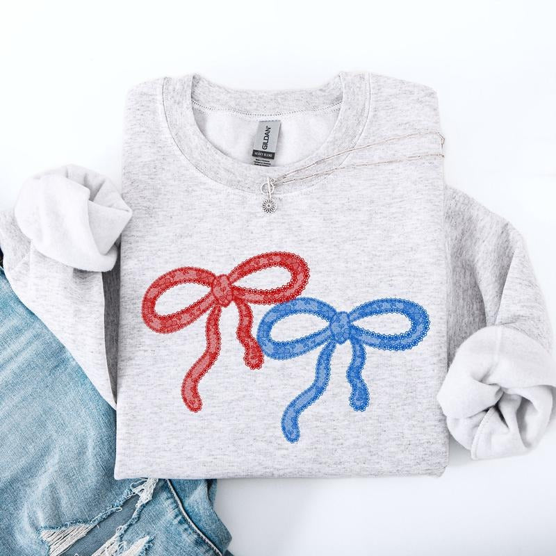 Retro Lace, Red, Blue, Patriotic, America, 4th of July Sweatshirt T-Shirts, Hoodie | PodTeesHub.com