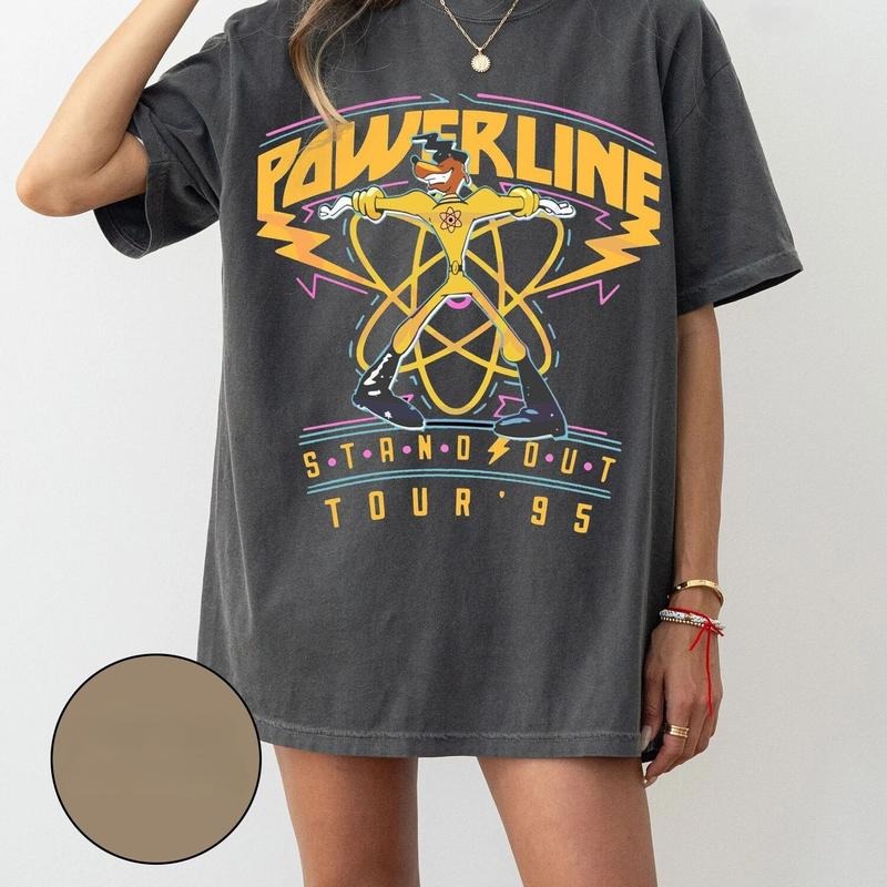 Retro Magic Kingdom Goofy Powerline Stand Out Tour 95 Shirt, Max Goofy Roxanne Powerline Shirt, Magic Kingdom World Tour...
