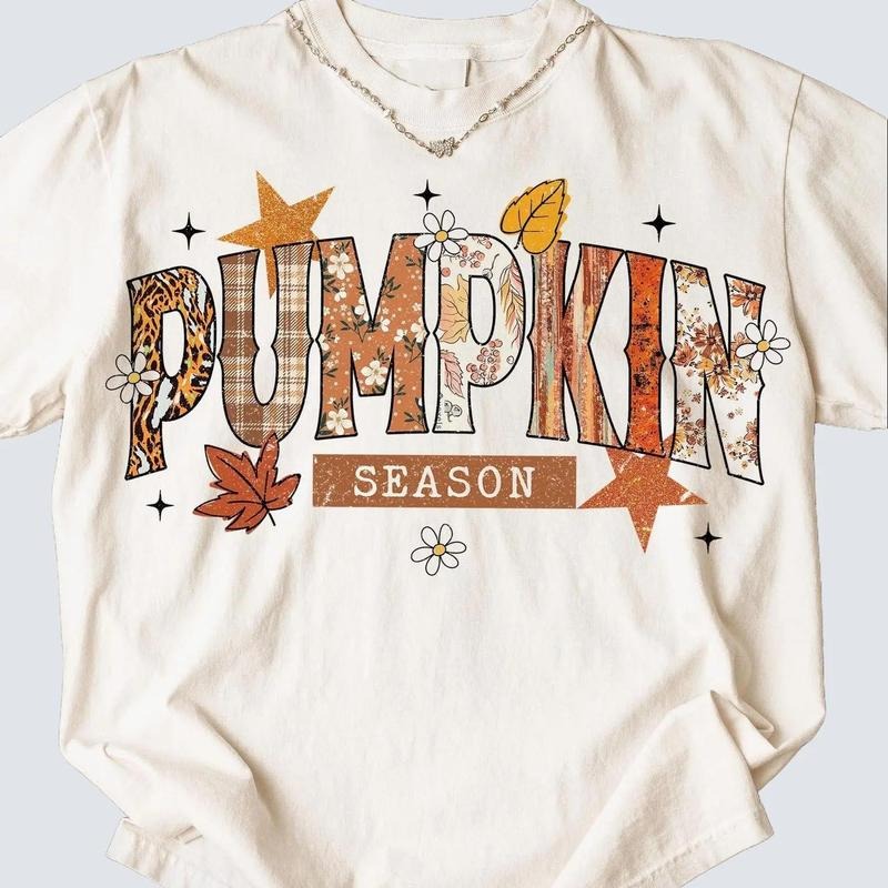 Retro Pumpkin Fall Season Halloween Shirt, Preppy Pumpkin Bow Tee, Halloween Trendy Fall Pumpkins Spooky Season Gift...