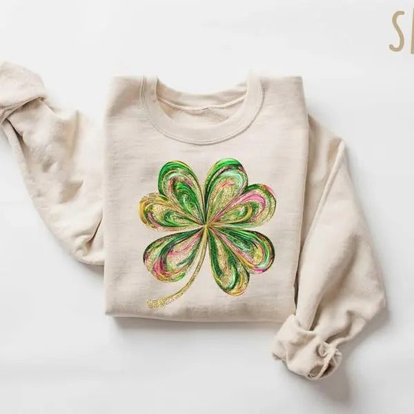 Retro Shamrock Sweatshirt, Womens Shenanigans Sweatshirt, Cute St Patricks Day Sweatshirt, Lucky Sweatshirt, Irish Shirt,...