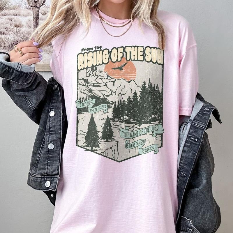 Retro Style Rising of The Sun Christian Psalm 113 Unisex Shirt, Bible Verse Tee, Jesus Apparel, Faith Based Gift For...