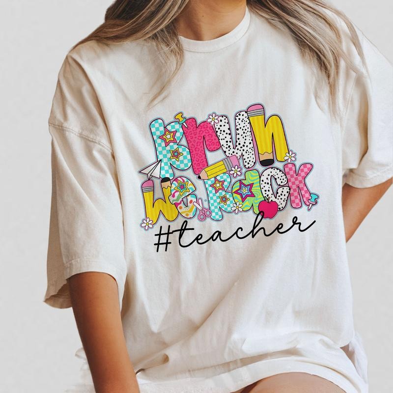 Retro Teacher T-Shirt, Funny Back to School Crewneck Tee, Bruh We Back Shirt, First Day Of School Teacher Crew Outfit,...