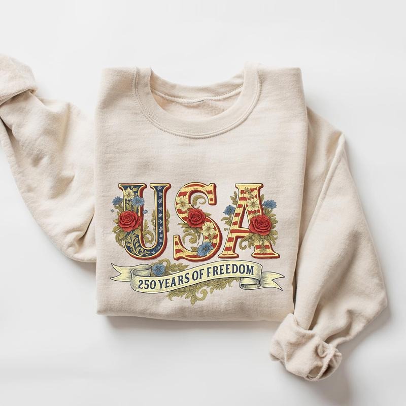 Retro Usa 250 Sweatshirt, Independence Day Sweatshirt, Celebrate 250th Anniversary Shirt Usa Flag Tee 4th of July Shirt...