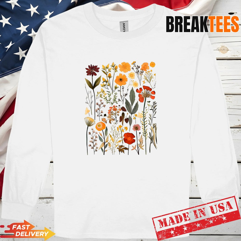 Retro Wildflowers Spring Boho Wild Flower Botanical Floral Shirt