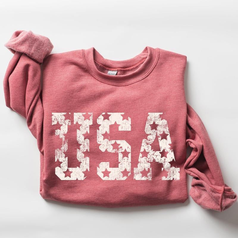 Retro, USA Stars, Patriotic, America, 4th of July Sweatshirt T-Shirts, Hoodie | PodTeesHub.com