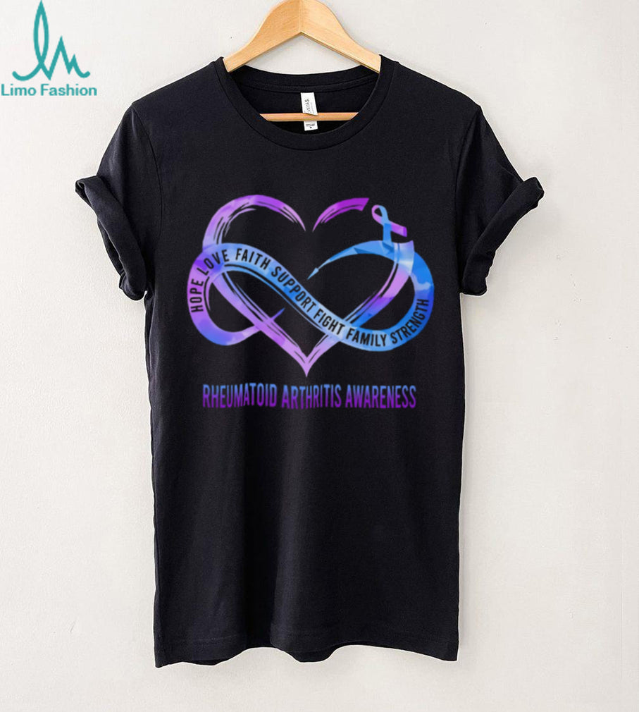Rheumatoid Arthritis Awareness Heart Ribbon T Shirt