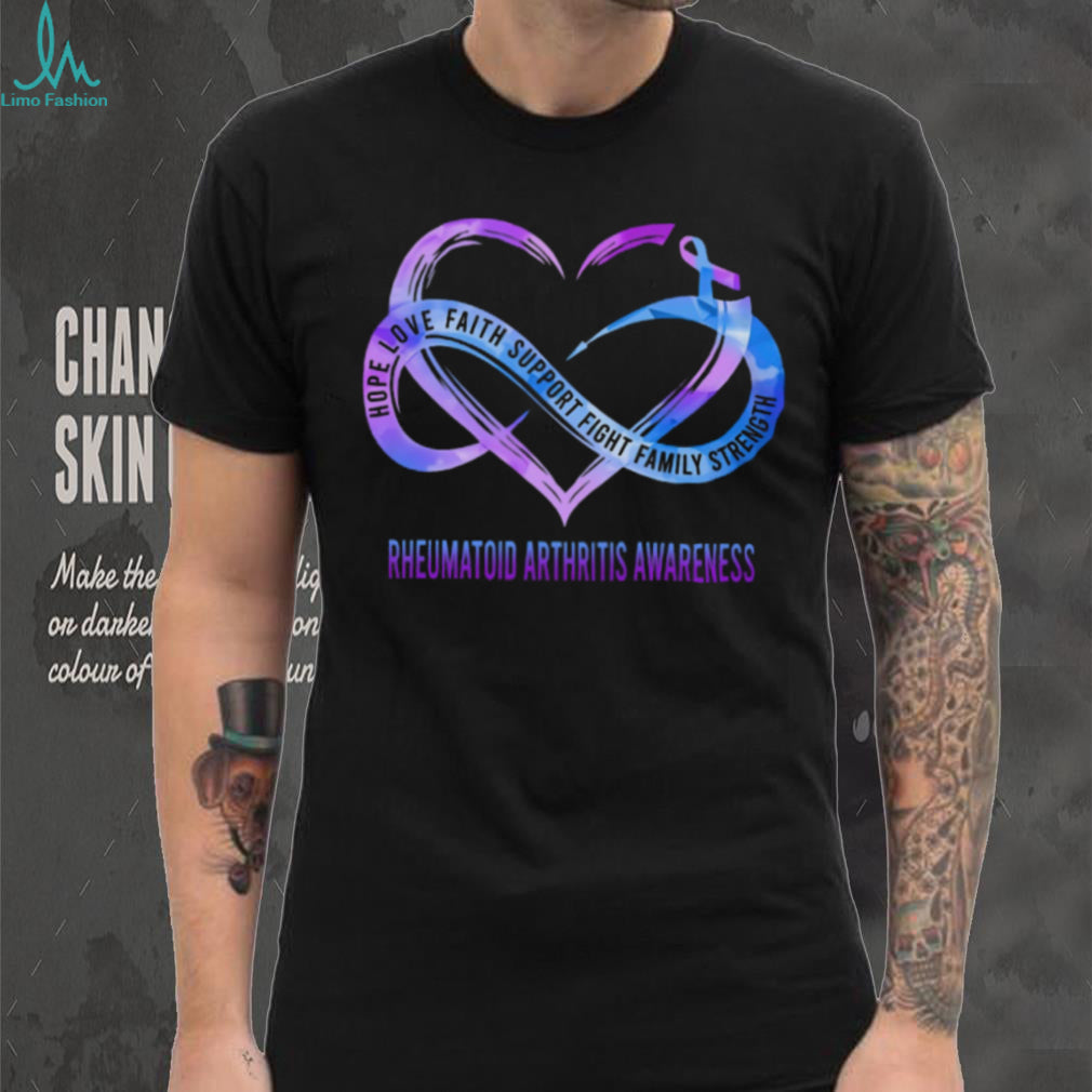 Rheumatoid Arthritis Awareness Heart Ribbon T Shirt