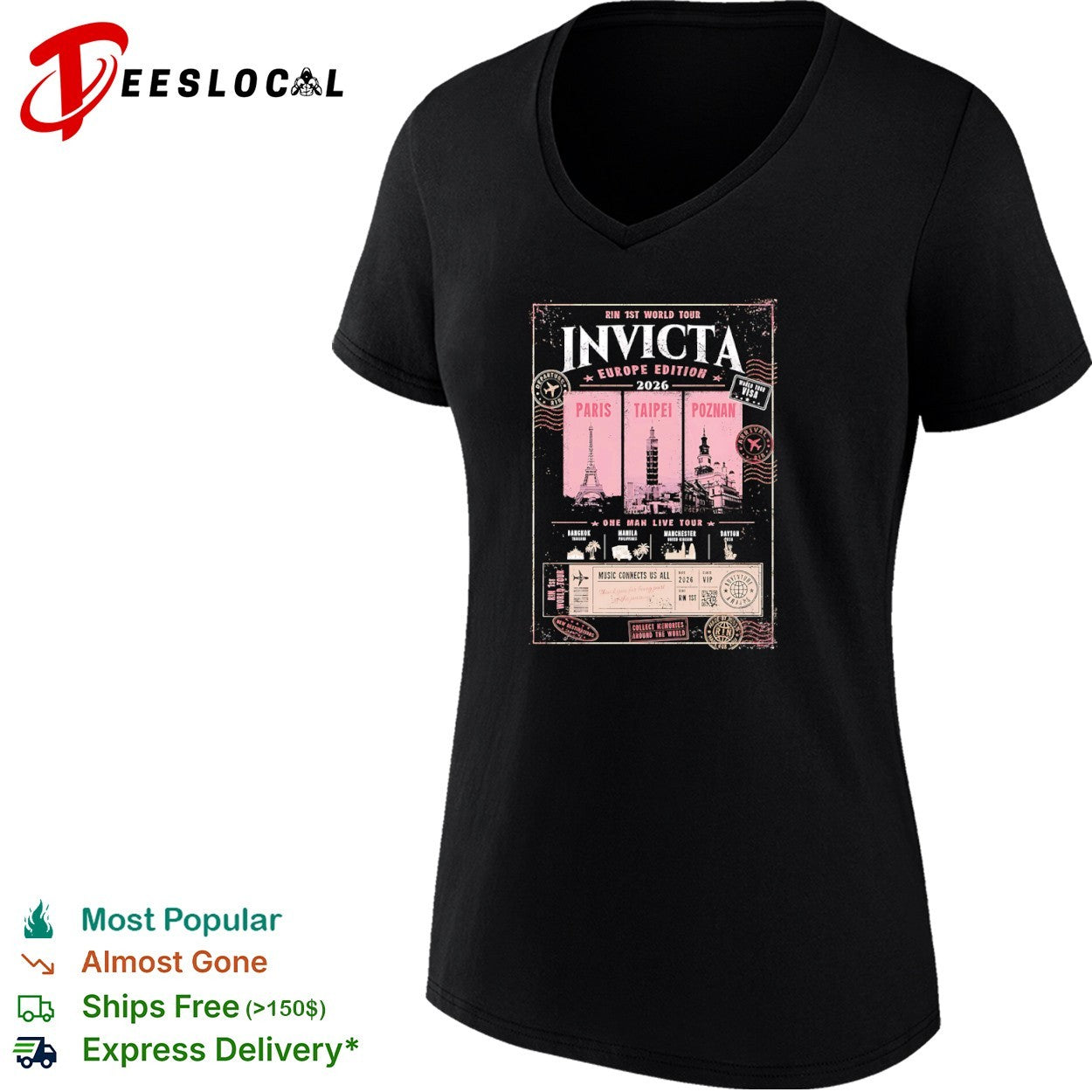 Rin 1st World Tour Invicta Europe Edition 2026 Paris Taipei Poznan Bangkok shirt