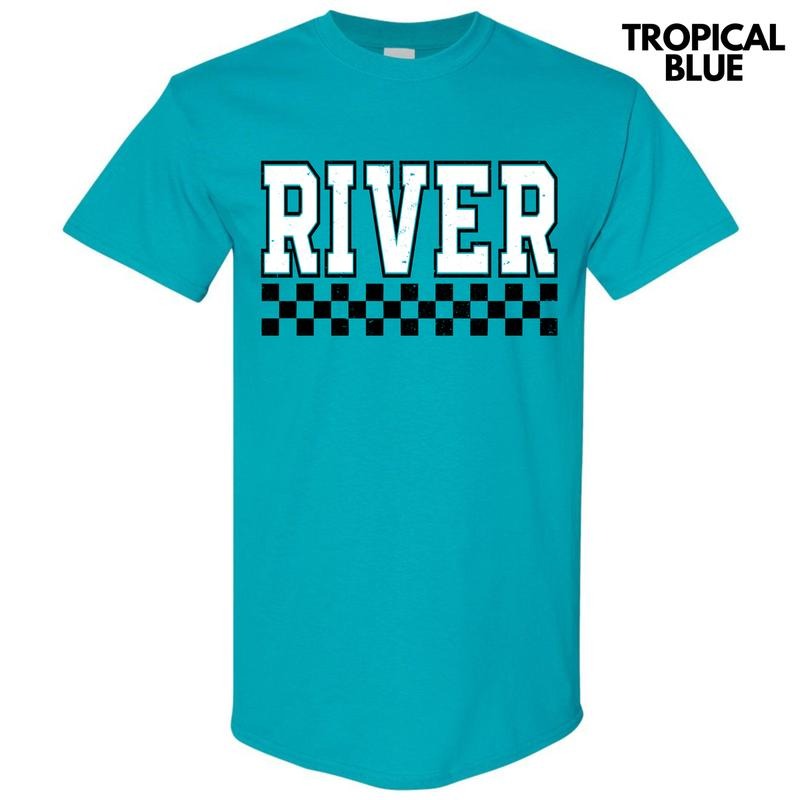 River Varsity Checkered Gildan Short Sleeve T-Shirt 'NLB' Hoodie, Sweatshirt | PodTeesHub.com