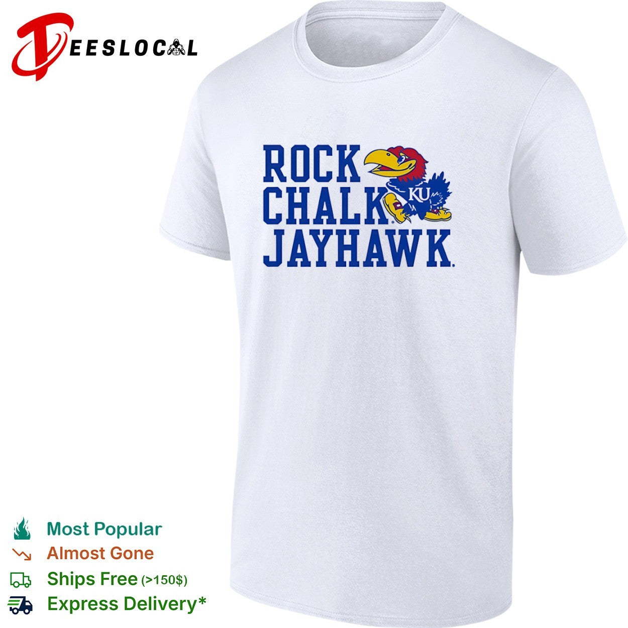 Rock Chalk Jayhawk Kansas Mascot shirt