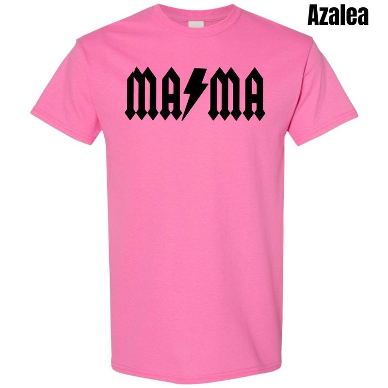 Rocker Mama Lightning Bolt Gildan Short Sleeve T-Shirt Hoodie, Sweatshirt | PodTeesHub.com