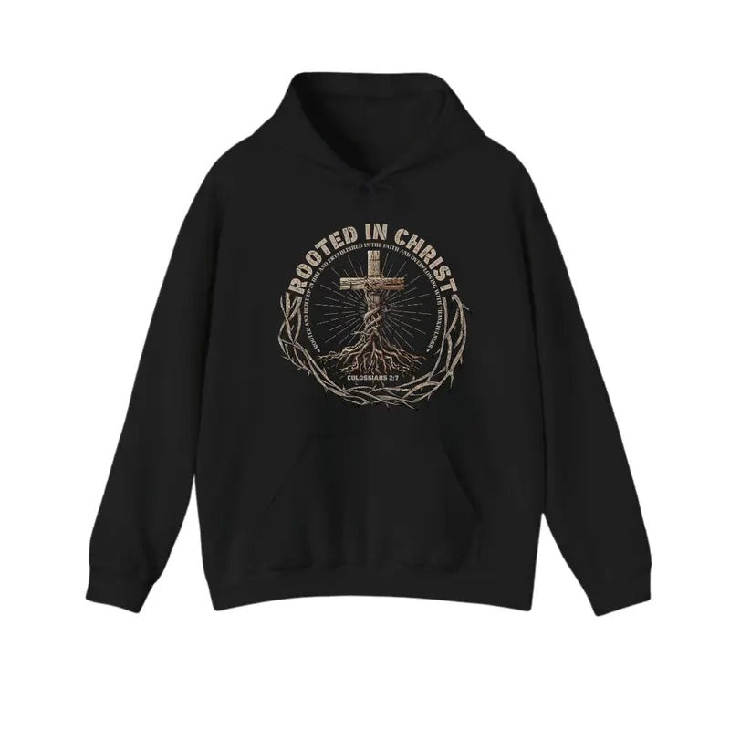 Rooted in Christ Menswear Hoodie, Sweatshirt, T-Shirt