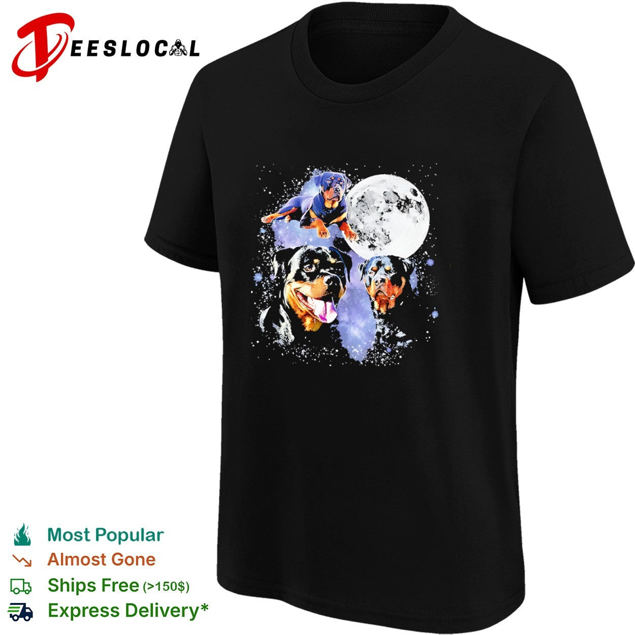 Rottweiler Galaxy Moon Space Celestial Dog Breed Lover Pet Owner shirt