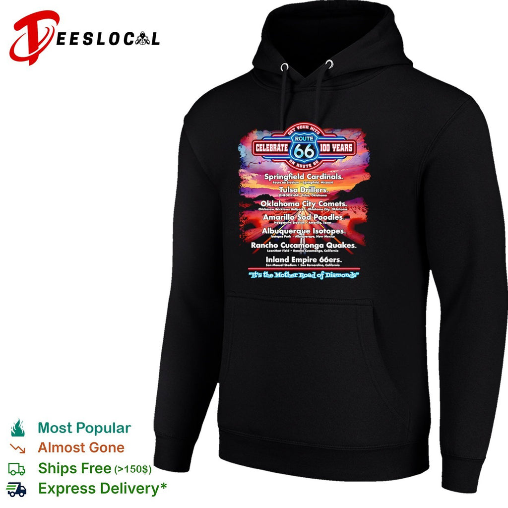 Route 66 100 Years Celebrate Springfield Cardinals Tulsa Drillers 66ers shirt