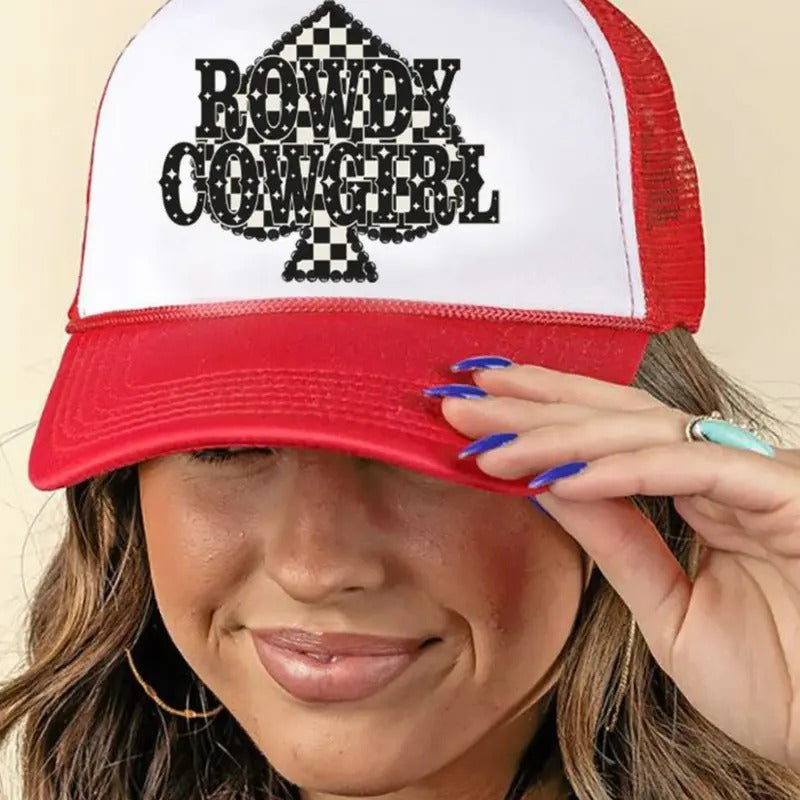 Rowdy Cowgirl Foam Mesh Back Trucker Cap SPADE WESTERN T-Shirts, Hoodie, Sweatshirt | PodTeesHub.com