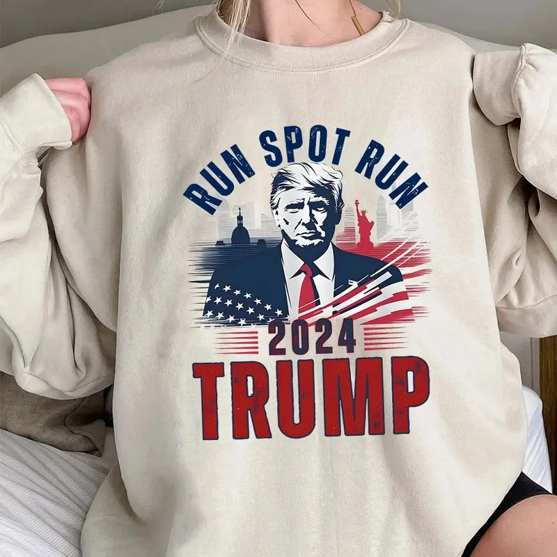 Run Spot Run Shirt, Presidential Debate Shirt, Trummp 2024 TShirt, Trummp Trending Tshirt Hoodie, Sweatshirt | PodTeesHub.com