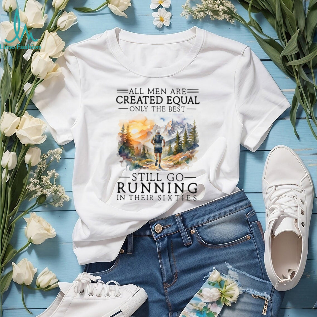 Running Marathon Men Sixties Birthday Gift Retro Trail Runner Fitness Athlete Shirt