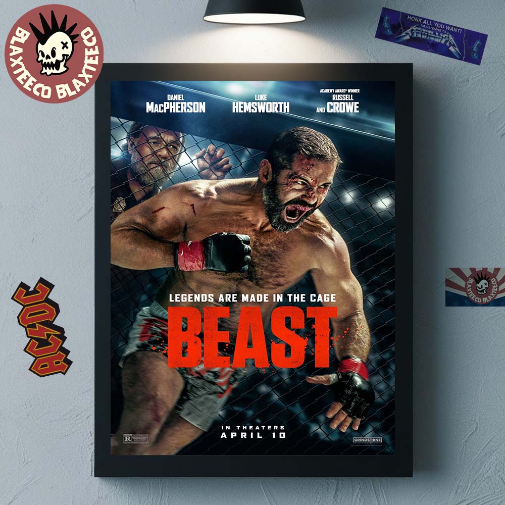 Russell Crowe Beast MMA Movie Legends Are Made In The Cage In Theaters On April 10 2026 Home Decor Poster Canvas