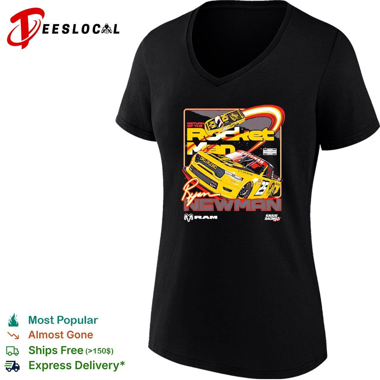 Ryan Newman Kaulig Racing RAM return of the rocket man racecar shirt
