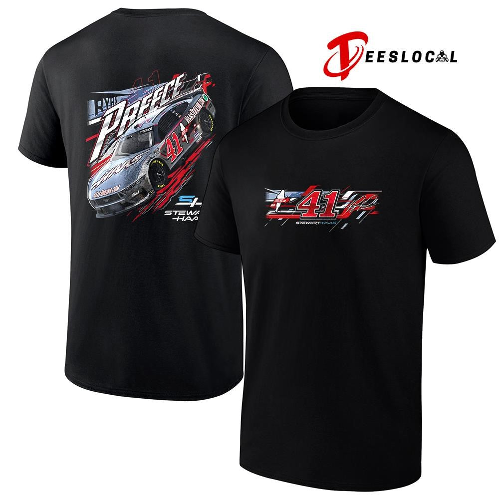 Ryan Preece No 41 Stewart Haas car racing signature graphic shirt