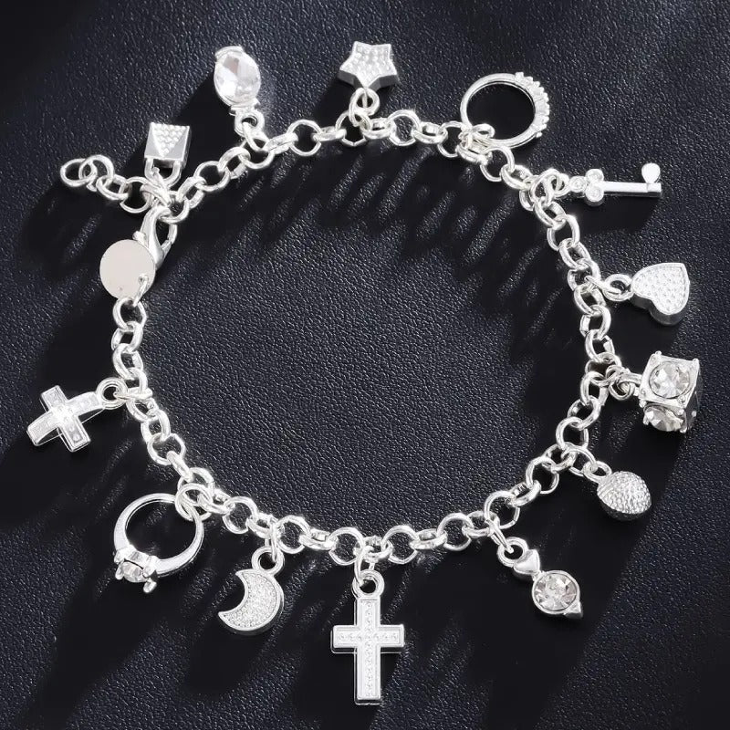 S925 Silver Thirteen Hanging Pieces Sports Bracelet  Women Gift Bracelets & Bangles Jewelry T-Shirts, Hoodie, Sweatshirt