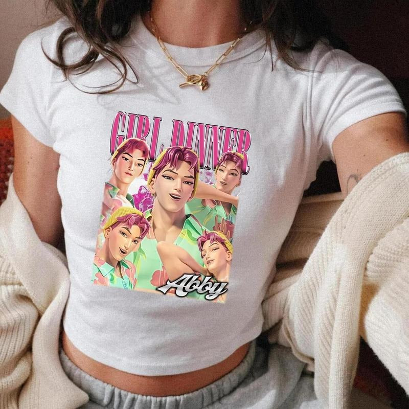 [SALE UP TO 50%]Abby Saja Boys Girl Dinner Baby Tee, K-Pop Demon Hunters Baby Tee, Cool Music Merch, Streetwear for Fans...