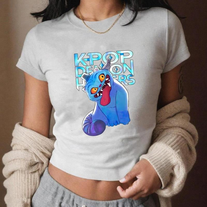 [SALE UP TO 50%]Kpop Demon Hunter Tiger Baby Tee, Derpy the Tiger And Bird Demon Hunter Tiger Tee, Hunters Tiger fan...