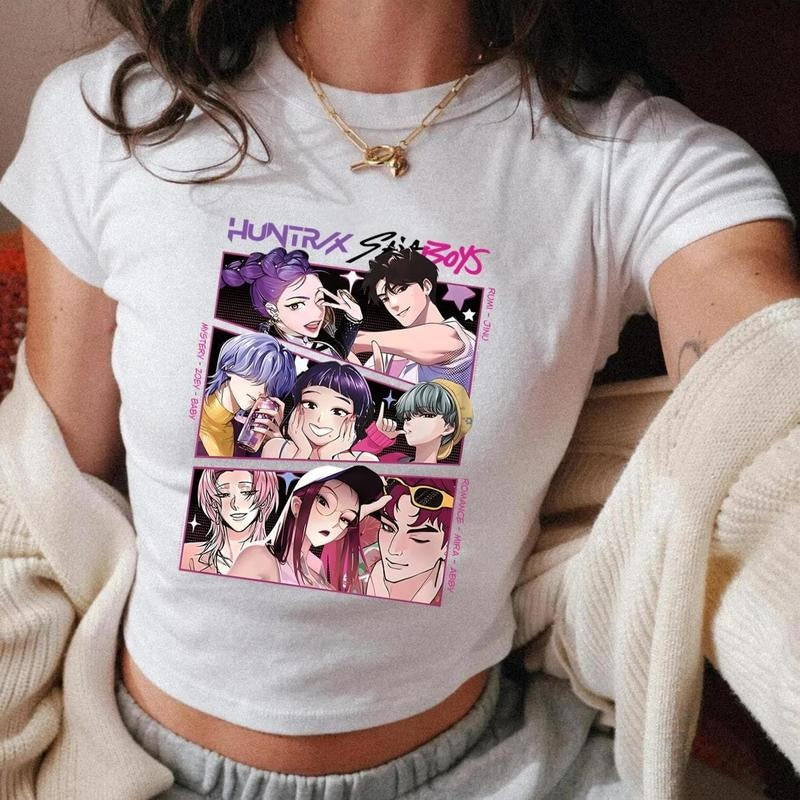 [SALE UP TO 50%]Kpop Huntrix Saja Boys Baby Tee, Kpop Demon Hunters Baby Tee, Kpop Huntrix Merch, Mira Rumi Zoey Manga,...