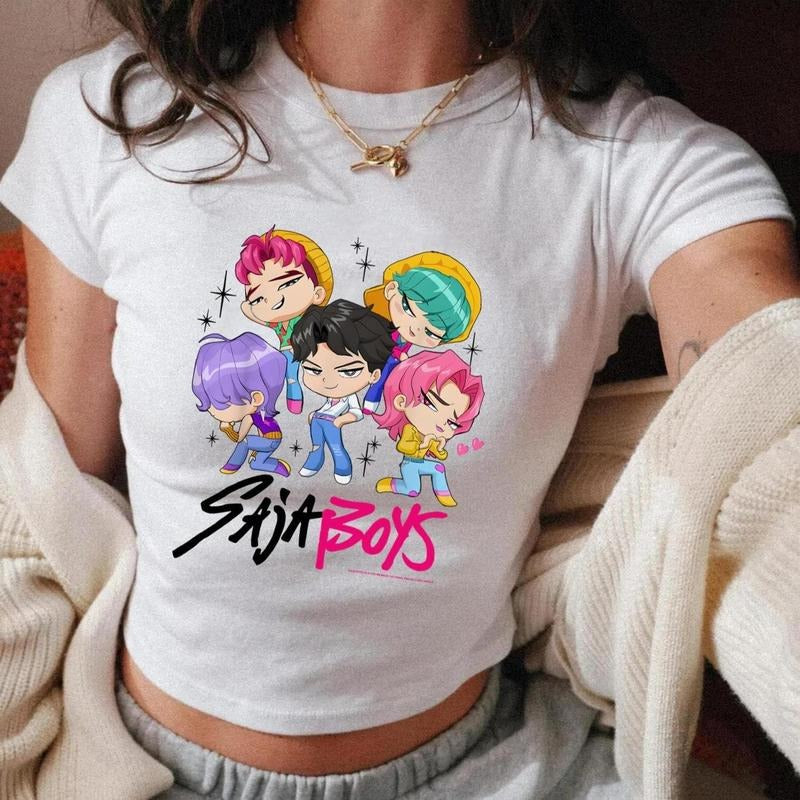[SALE UP TO 50%]Kpop Saja Boys Boy Band Baby Tee, K-Pop Demon Hunters Baby Tee, Cool Music Merch, Streetwear for Fans...