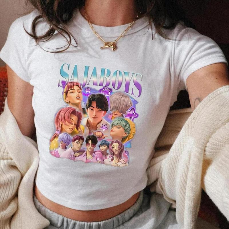 [SALE UP TO 50%]Saja Boys Kpop Demon Hunters Baby Tee Gift, K-Pop Demon Hunters Baby Tee, Cool Music Merch, Streetwear...