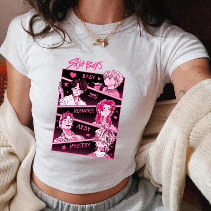 [SALE UP TO 50%]Saja Boys Kpop Demon Hunters Baby Tee, Huntrix Girl Baby Tee, Kpop Idol Group Hoodie, Sweatshirt