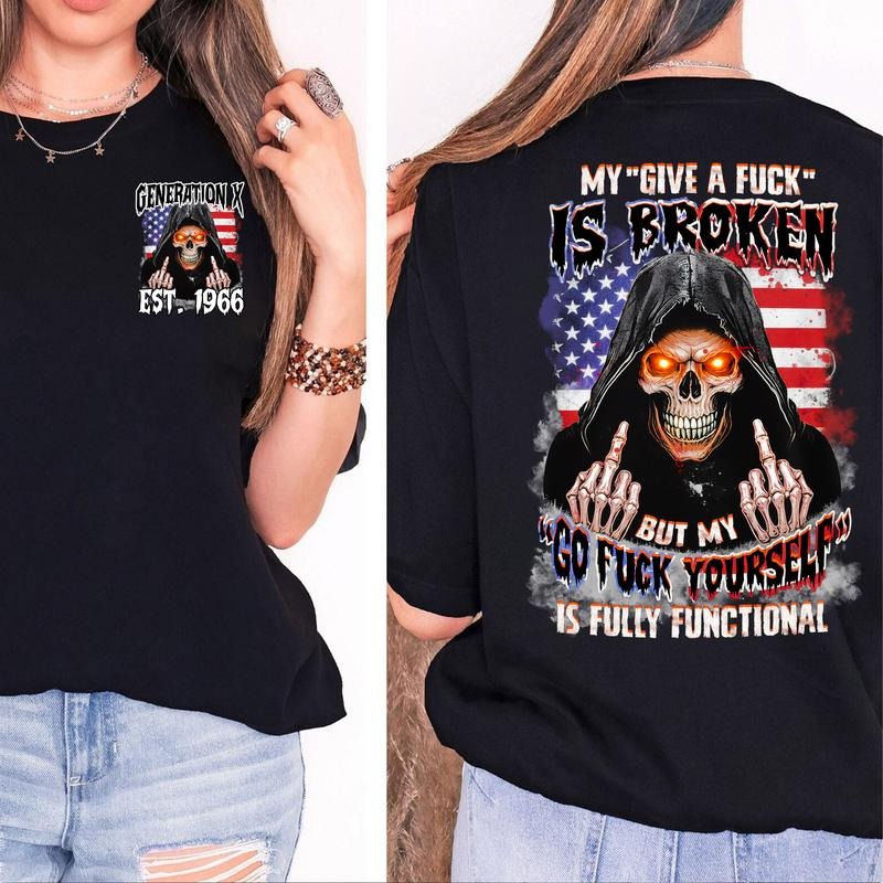 [SHIP NEXT DAY] My Give A F Is Broken Custom Year T-shirt, Gen X FAFO T Shirt