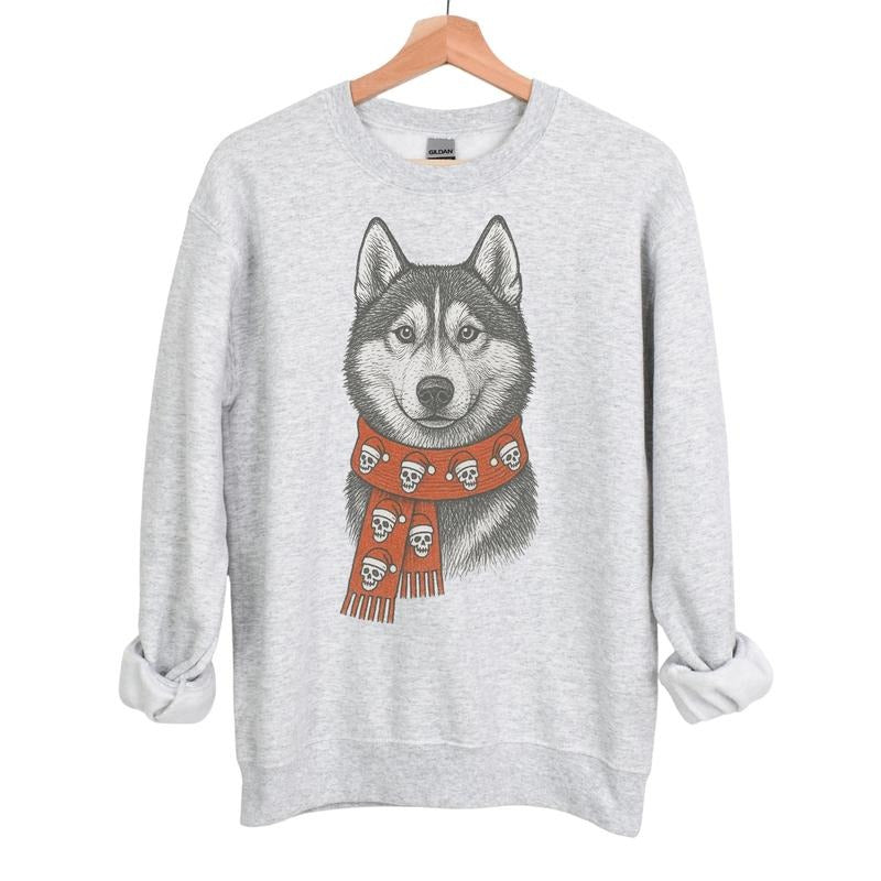 SIBERIAN HUSKY WINTER LONG SLEEVE CREWNECK SWEATSHIRT WOMENSWEAR COTTON Casual Pullover Everyday Graphic Piece Statement...