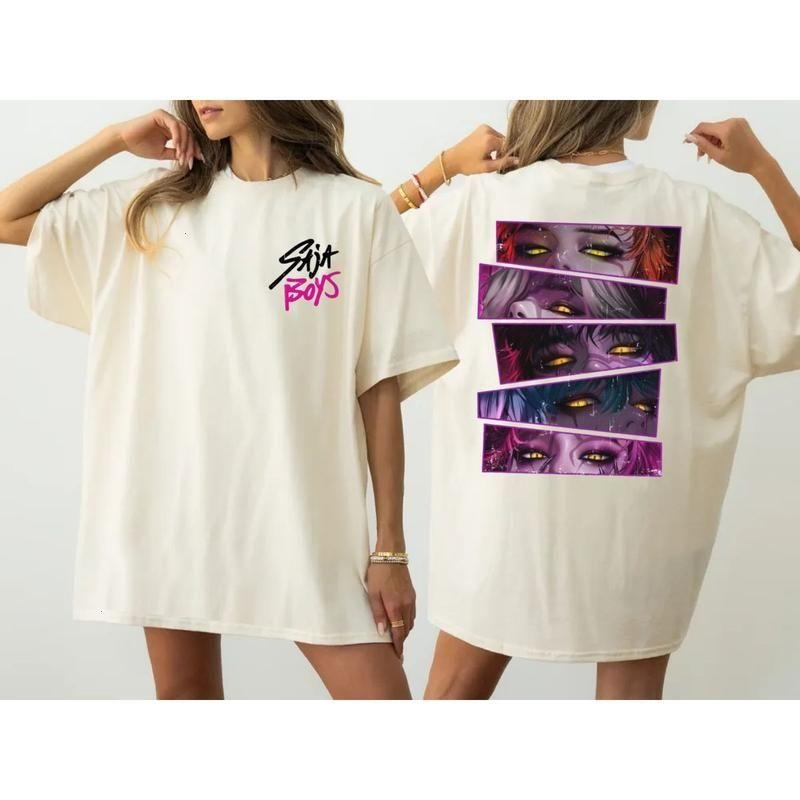Saja Boys 2 Slide Shirt, Saja Boys Boy Band Sweatshirt, Kpop Demon Inspired Movie, Demon Hunnters Merch, Unisex Short...