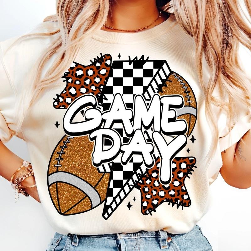 [Sale To 45% Off] Game Day Football T-Shirt, Retro Football Coquette Shirt, Mama Football Bow T-Shirt, Gift For Mom,...