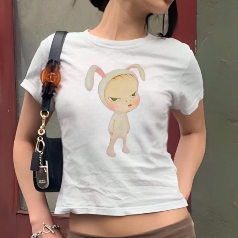 [Sale Up To 40%] Yoshitomo Nara Emo Bunny Girl Y2K Baby Tee Summer Outfits, Trendy Shirt For Women, Gifts For Her Hoodie,...