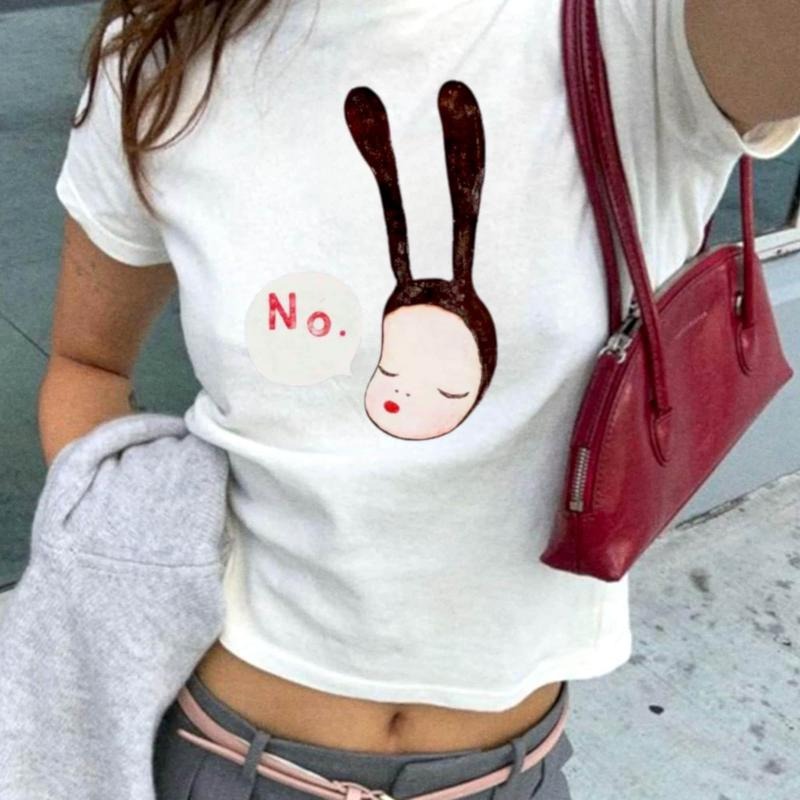 [Sale Up To 40%] Yoshitomo Nara No Bunny Girl Y2K LGBTQ Baby Tee Summer Outfits Yoshitomo Nara, Trendy Shirt For Women,...