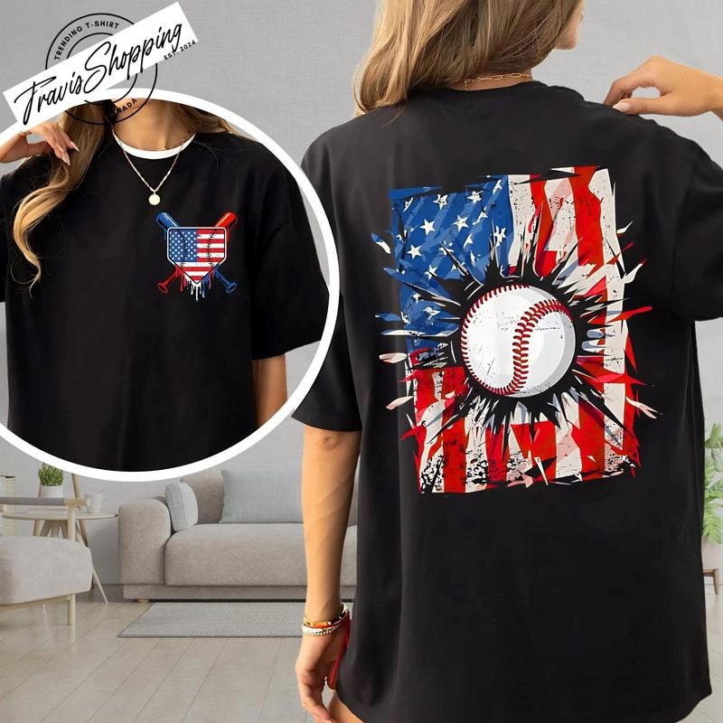[Sale Up To 70%][Made In USA][Tax-Free ] Baseball Drip Ice Cream Patriotic Hoodie, American Flag T-shirt, Patriotic Tee...