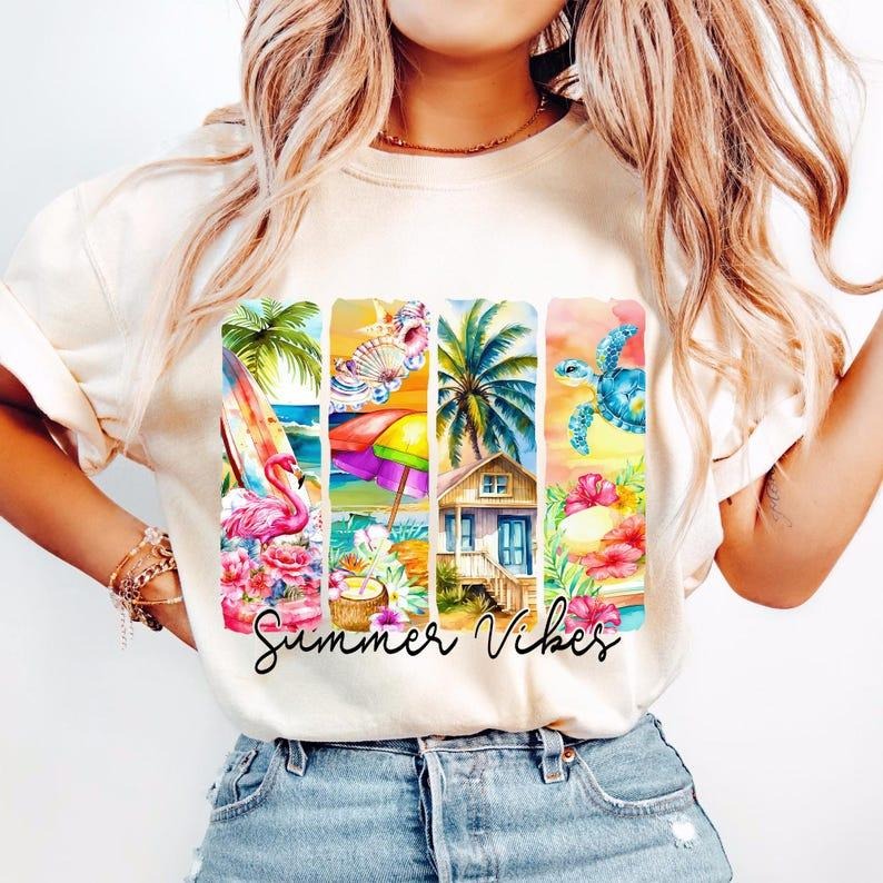 [Sale up to 50%] Summer Vibes T-Shirt, Retro Summer ,Summer T-Shirt Hoodie, Sweatshirt | PodTeesHub.com
