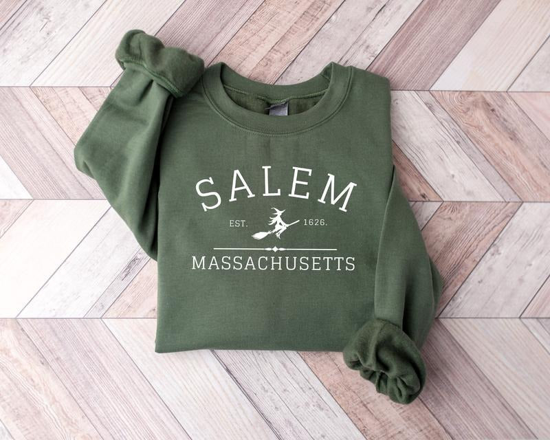 Salem Massachusetts, Crewneck Halloween Sweatshirt on Sand Color Gildan, Hocus Pocus sweatshirt, Comfort colors....
